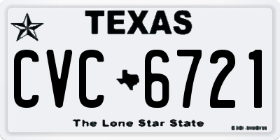 TX license plate CVC6721