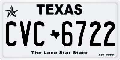 TX license plate CVC6722