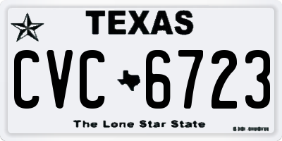 TX license plate CVC6723