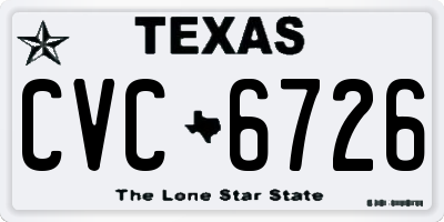 TX license plate CVC6726