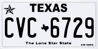 TX license plate CVC6729