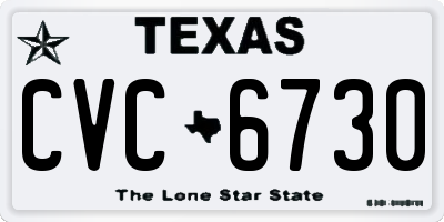 TX license plate CVC6730