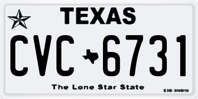 TX license plate CVC6731