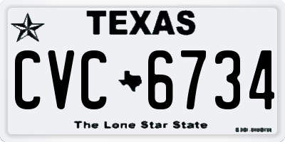 TX license plate CVC6734
