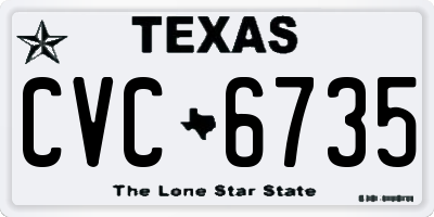 TX license plate CVC6735