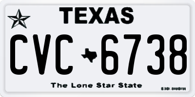 TX license plate CVC6738