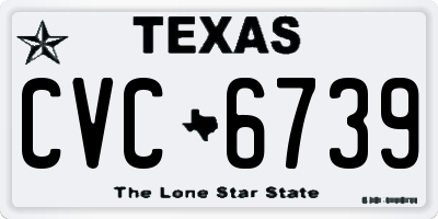 TX license plate CVC6739
