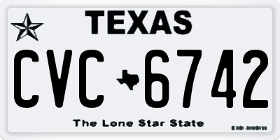 TX license plate CVC6742