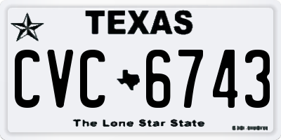 TX license plate CVC6743