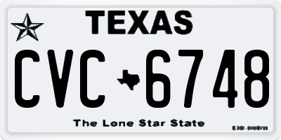 TX license plate CVC6748