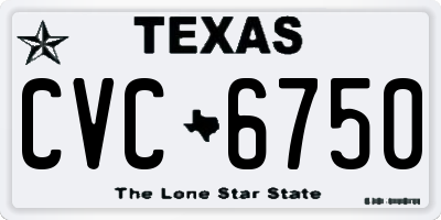 TX license plate CVC6750