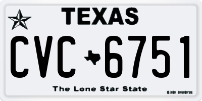 TX license plate CVC6751