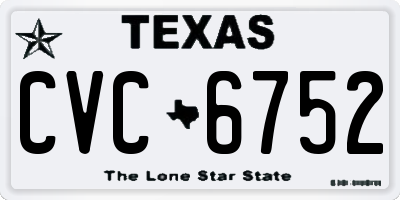 TX license plate CVC6752