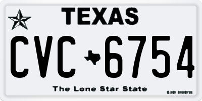 TX license plate CVC6754