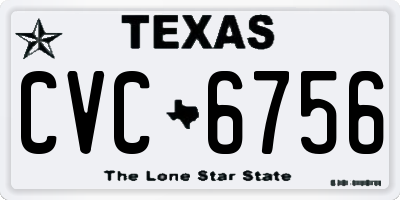 TX license plate CVC6756