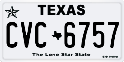 TX license plate CVC6757