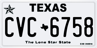 TX license plate CVC6758