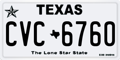 TX license plate CVC6760
