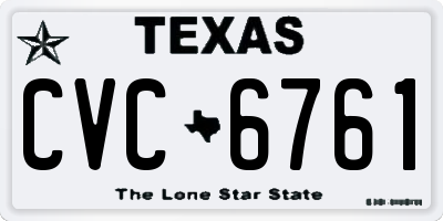 TX license plate CVC6761