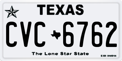TX license plate CVC6762