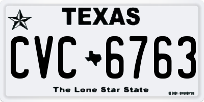 TX license plate CVC6763