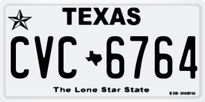 TX license plate CVC6764
