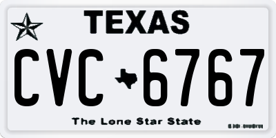 TX license plate CVC6767