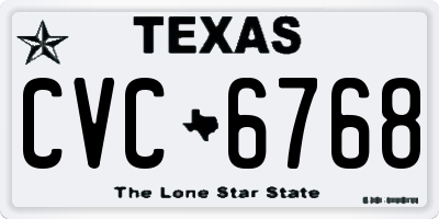 TX license plate CVC6768