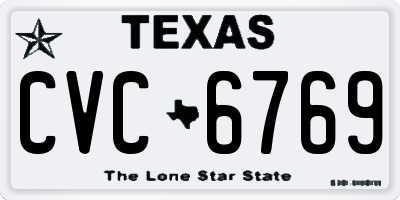 TX license plate CVC6769