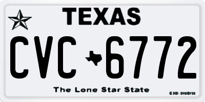 TX license plate CVC6772
