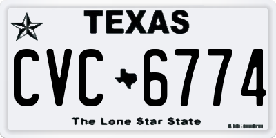 TX license plate CVC6774