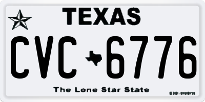 TX license plate CVC6776