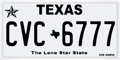 TX license plate CVC6777