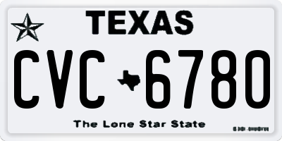 TX license plate CVC6780