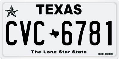 TX license plate CVC6781