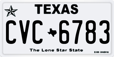 TX license plate CVC6783
