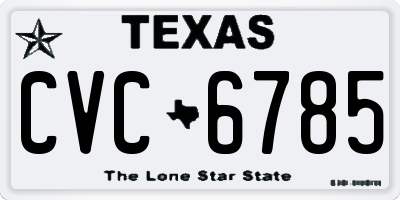 TX license plate CVC6785