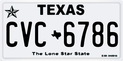 TX license plate CVC6786