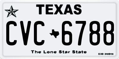 TX license plate CVC6788