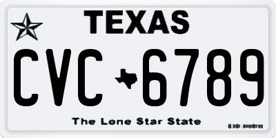 TX license plate CVC6789