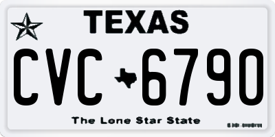 TX license plate CVC6790