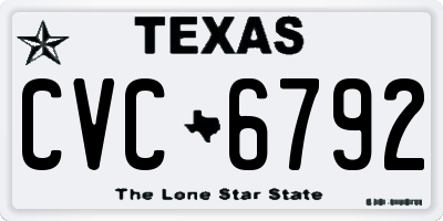 TX license plate CVC6792