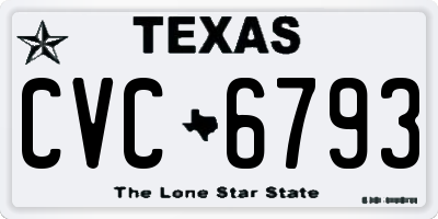 TX license plate CVC6793