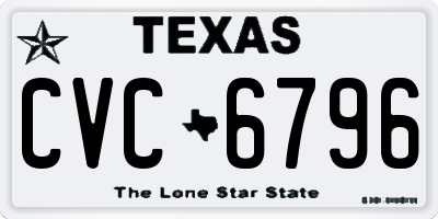 TX license plate CVC6796