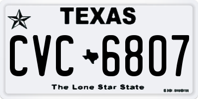 TX license plate CVC6807