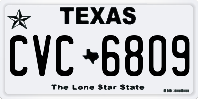 TX license plate CVC6809