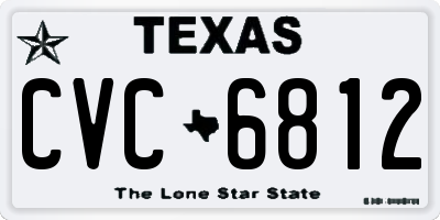 TX license plate CVC6812