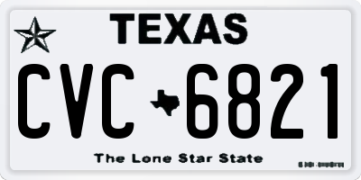 TX license plate CVC6821