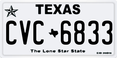 TX license plate CVC6833