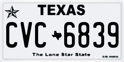 TX license plate CVC6839